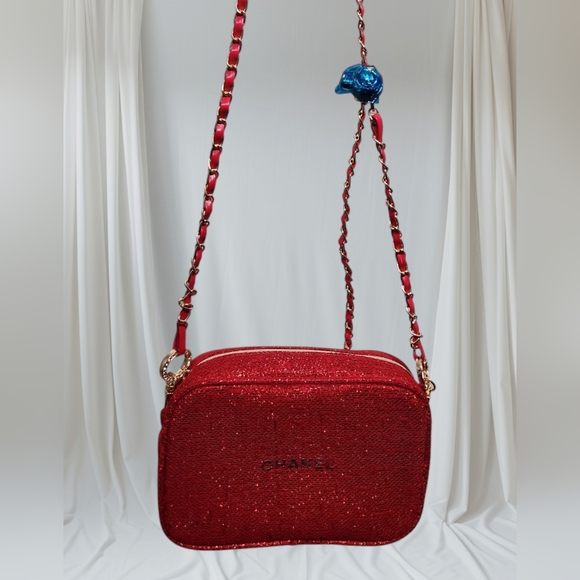 Chanel Red Glitter Crossbody Bag - Picture 4 of 12